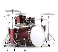 5 Piece Adult Drum Set, 22 Inch Adult Drum Set Bold and thickened alloy bracket with Cymbal Stands, Stool, Drum Pedal, Sticks, 5 Drums 4 Cymbals(Red)