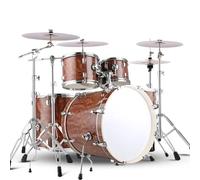 5 Piece Adult Drum Set, 22 Inch Adult Drum Set Bold and thickened alloy bracket with Cymbal Stands, Stool, Drum Pedal, Sticks, 5 Drums 4 Cymbals(Wood Grain Color)