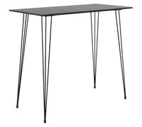 5-Piece Bar Set Black with MDF Table Top, Recycled Solid Wood, Powder-Coated Metal Frame, 120 x 60 x 105 cm, 4 Bar Stools, Space-Saving, Modern, Rustic for Dining Room and Kitchen
