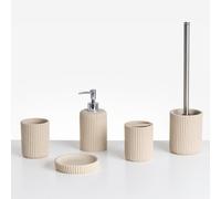 Beliani 5-piece Bathroom Accessories Set Camana Light Beige