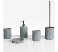 Beliani 5-piece Bathroom Accessories Set Camana Light Grey, Grey