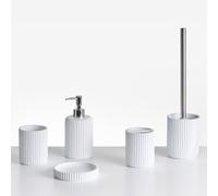 Beliani 5-piece Bathroom Accessories Set Camana White, White