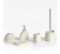 Beliani 5-Piece Bathroom Accessories Set Coata Light Beige
