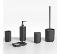 Beliani 5-piece Bathroom Accessories Set Huallaga Black, Black