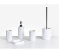 Beliani 5-Piece Bathroom Accessories Set Huarmey White