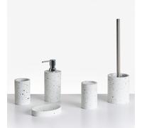 5-Piece Bathroom Accessories Set PERENE White Terrazzo