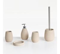 Beliani 5-piece Bathroom Accessories Set Quila Light Beige