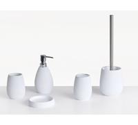 Beliani 5-Piece Bathroom Accessories Set Quila White