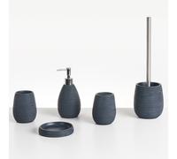 Beliani 5-piece Bathroom Accessories Set Quilca Dark Blue, Blue