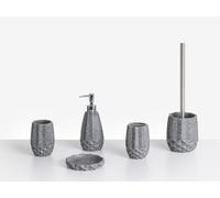 Beliani 5-Piece Bathroom Accessories Set Samiria Grey