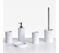 Beliani 5-piece Bathroom Accessories Set Sepahua White, White