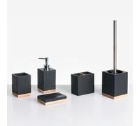 Beliani 5-Piece Bathroom Accessories Set Tapiche Black