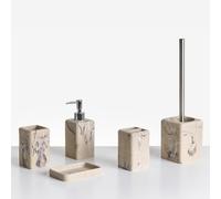 5-Piece Bathroom Accessories Set VILCANOTA Beige Marble