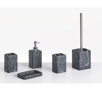 5-Piece Bathroom Accessories Set VILCANOTA Black Marble