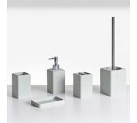 5-Piece Bathroom Accessories Set VILCANOTA Grey Concrete Effect