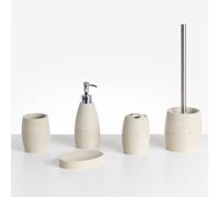 Beliani 5-piece Bathroom Accessories Set Yarapa Light Beige