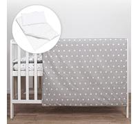 5 Piece Bedding Set Duvet Pillow with Covers & Cotton Sheet for 140x70 cm Baby Cot Bed (Big Stars)