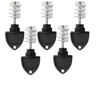 5-Piece Beer Tap Cleaning Brush Set with Stainless Steel and PP Shank for Draft Faucet, Compatible with Homebrew and Commercial Kegs, Blue, Black, Brown