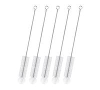 5 Piece Bottle Brush Set - 28cm Flexible Bendable Brush Head with Cotton Tip, Multi Purpose Cleaning Kit for Narrow Neck Wine Bottles, Teacups, Coffee Mugs, Water Flasks, Glasses, Lids, Pipes