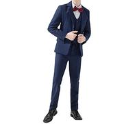 5 Piece Boys Suits Set Little Boys Gentlemen Outfits Kids Formal Clothing Set Wedding Pageboy Party Prom Suit Christening Clothes Set Blazer Long Sleeve Shirt Waistcoat Trousers Bowtie 5-6 Years Blue