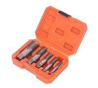 5 Piece BSP Pipe Tap Set, 3/4 1/2 3/8 1/4 1/8 Inch Carbon Steel NPT Tap Set NPT Tapered Pipe Thread Tap Thread Forming Taps with Storage Case for Plumbers Mechanics DIYers DIY