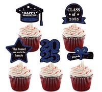 5 Piece Cake Decorating Set Graduation Cake Topper Party Food Pick Paper Texture Suitable for Holiday Celebration