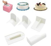 5-Piece Cake Icing Smoother, Fondant Smoothing Tools for Cake Decorating, Cake Smoother for Buttercream, Includes U-Shape, V-Shape, T-Shape, Flat and Semi-Circle Smoothers, Cake Baking Set