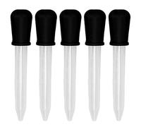 5 Piece Calibrated Transfer Pipettes, 5ml Silicone Liquid Dropper, Easy to Clean and DIY Friendly, with Etched Measurements for Versatile Use (Black)