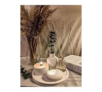 5-Piece Candle Set,Jar Candle,Tealight Holder,Reed Diffuser & Round Tray,Neutral White Centrepiece,Ready-to Gift Home Fragrance Set