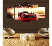 5 Piece Canva Wall Art Painting Racing Car (With Frame 150 X 80 Cm) Wall Decor For Living Room Bedroom Office Wall Painting Print On Canvas Mural Poster Photo Home Decorations -7B5C+V7M2-6R9M/K5Y9-1L