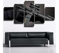 5 Piece Canvas Wall Art Gun Assault Rifle Black Wall Art Non-Woven Canvas Prints,5 Pieces Artwork Canvas Wall Art 5 Panel Wall Art Painting Photo For Home Living Room Bedroom Office (With Fr -7Q4K-K3