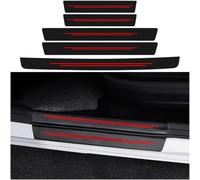 5-Piece Car Door Sill Protector Set for Mini Countryman / F60 2016,Carbon Fiber Threshold Protective Scratch-Resistant Entry Guard Scuff Plate Trim Covers,B/Red