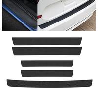 5 Piece Car Door Sill Protector Strips Set for Audi A4 S4 B9 A5 S5 Avant Allroad Quattro 2017-2020, Carbon Fiber Anti-Scratch Stickers Lasting and Waterproof Bumper and Trunk Kick Plate Guards
