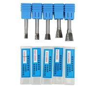 5 Piece Carbide Burr Set Single 6mm Shank High Efficiency Grinding Polishing Files for Aviation Vehicles Woodworking Metal Carving Processing Deburring with 6mm 8mm 10mm 12mm