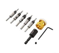 5 Piece Carbide Countersink Drill Set with Depth Stop for Accurate Drilling in Various Materials