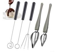 5 Piece Chocolate Dipping Tools Set with Culinary Spoons for Decorating Cakes and Treats