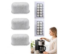 5-Piece Coffee Machine Cleaning Tablets and Water Filters Set | Includes 3 Replacement Filters and 2 Descaling Tablets, Compatible with Cafe Espresso Makers
