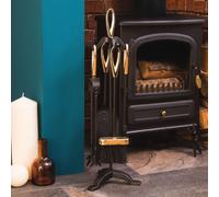 5 Piece Companion Set Black Fireside Fire Tools Vintage New By Home Discount