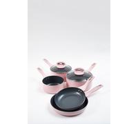 Cermalon ® 5-Piece Matt Pink/Grey Sparkle Ceramic Non-Stick Pan Set