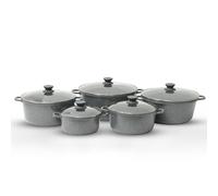 5 Piece Die-Cast Aluminium Casserole Dish Cookware Set Royalford Grey One Size