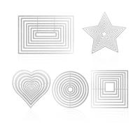 5-Piece DIY Multi-Layer Embossing Mold Set, Geometric Carbon Steel Knife Mold, Basic Border Cutting Template, Suitable for Making Greeting Cards, Photo Albums, and DIY Tools