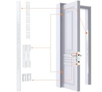 5-Piece Door Reinforcement Set for Jamb,Frame & Hinges Door Lock Security,Door Jamb Reinforcement Set,Anti Door Kick in Heavy Duty Striker Plate Kit,Tamper/Corrosion Proof Door Jamb Repair Kit (White)