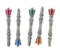 5-Piece Double-Headed PH2 Magnetic Screwdriver Bit Set, 65mm Chrome-Plated Alloy Steel for Power Drills, Electric Screwdrivers & Pneumatic Too