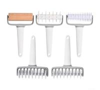 5 Piece Dough Roller Set For Pizza And Pastries, Featuring Patterned Mesh And Dough Docker For Uniform Dough Docking, Made From Sturdy ABS Plastic For Frequent Kitchen Use