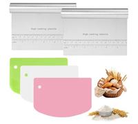5 Piece Dough Scraper, 15cm Stainless Steel Dough Scraper with Measuring