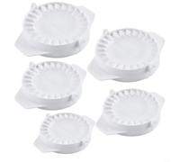 5-Piece Dumpling Mould Set Made of Robust PP Plastic, Manual Dumpling Maker Presser for Quick Dough Shaping, Ergonomic Kitchen Tool for Homemade Dumplings and Ravioli, White