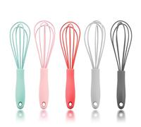 5 Piece Egg Beaters, Manual Egg Beaters, Stainless Steel Silicone Egg Beaters, Kitchen Tools, Baking Accessories