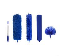 5 piece extendable For Cleaning duster kit with telescopic pole up to 100 inch for dusting ceiling fans, furniture, and light fixtures efficiently