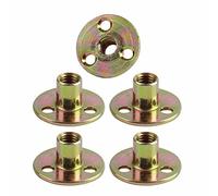 5 Piece Flange Nut M6 / M8 / M10 Brad Hole T Nut Galvanised Iron with Round Base (M10)