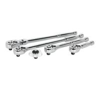 5 Piece Flip Reverse Ratchet Wrench Set - 3/8 Inch Sq Drive - Pear-Head Design Loops Multi One Size